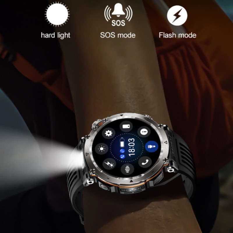Photography Lighting Assistant - Flashlight Smart Watch Men BT Calls