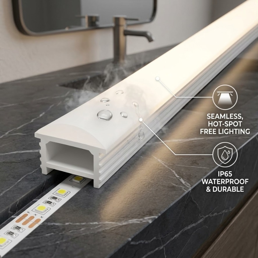 Diffusion Material Roll - WS2811 WS2812B IP65 Waterproof Recessed White