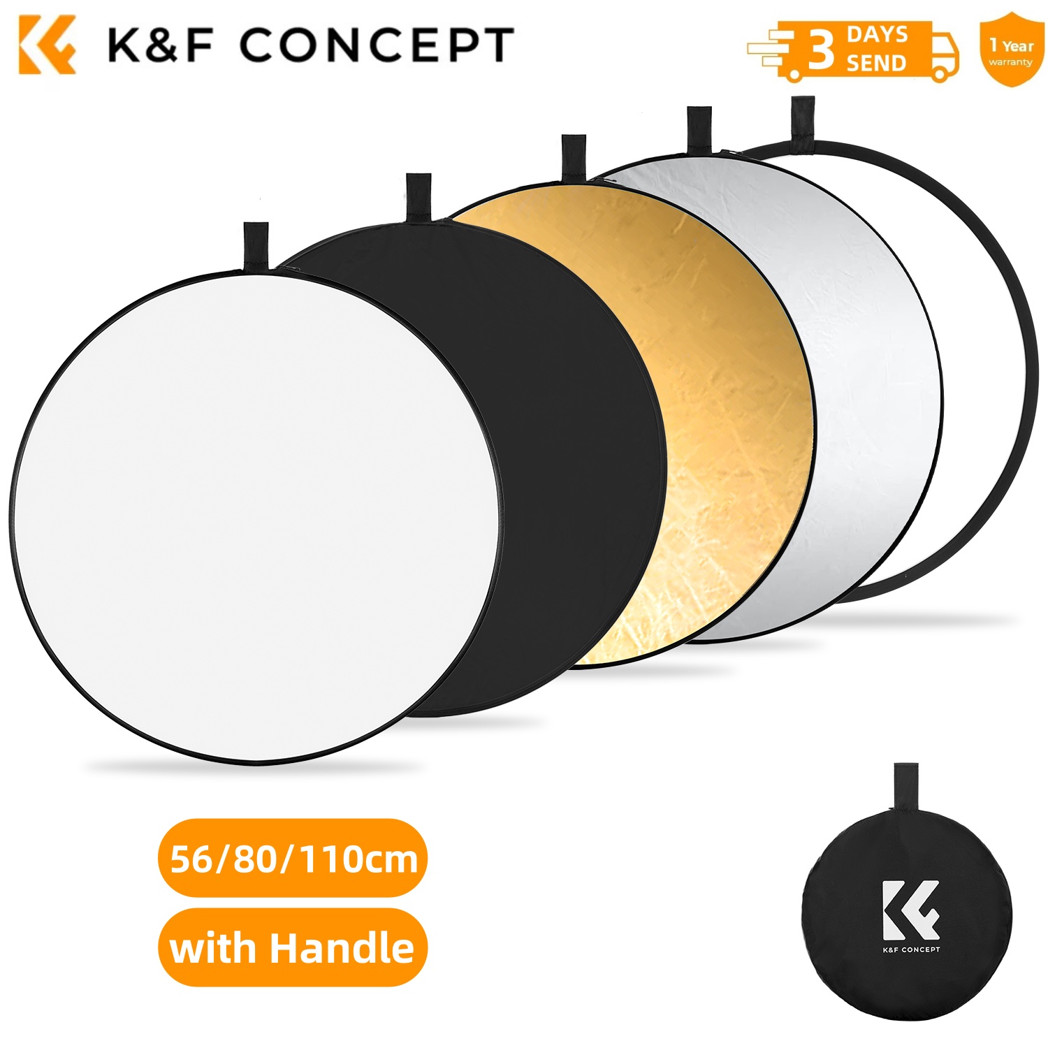 Photography Lighting Accessories - K&F CONCEPT 56/80/110cm 5-in-1 Photography Light