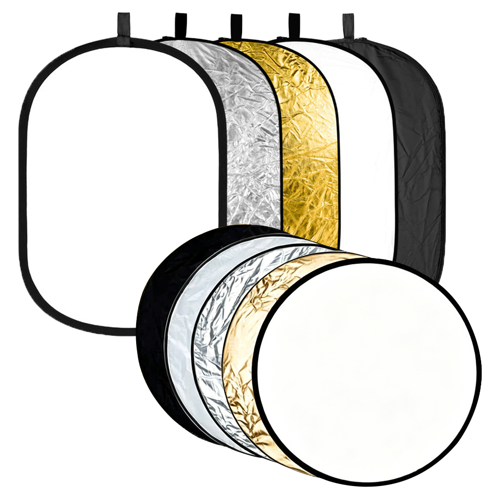 Photography Lighting Accessories - 60/80/110CM 5-in-1 Collapsible Light Reflector Oval