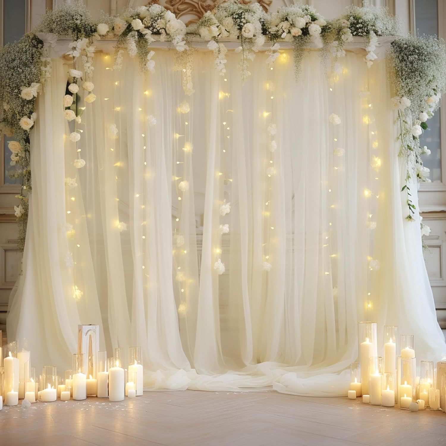 Photography Video Lighting Kit - 1 Pack Wedding Tulle Backdrop Set,