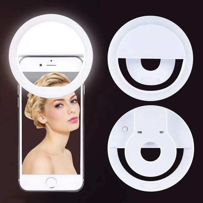 USB Rechargeable LED Selfie Ri - Photography Lighting Accessories 评论和价格
