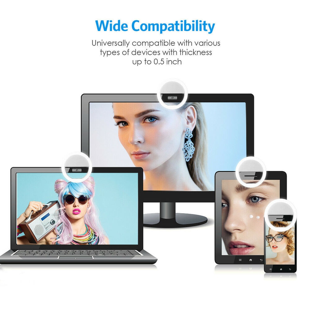 USB Rechargeable LED Selfie Ri - Photography Lighting Accessories 评论和价格