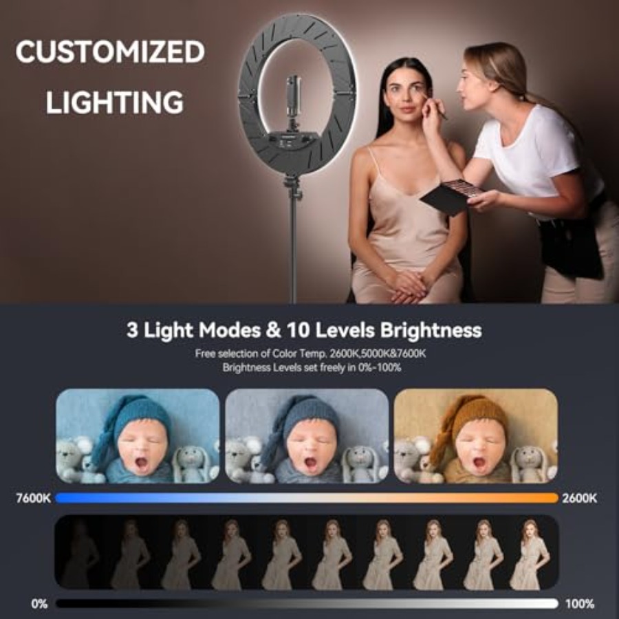 18 Inch Ring Light Kit, 55W670 - Led Ring Light 18 评论和价格
