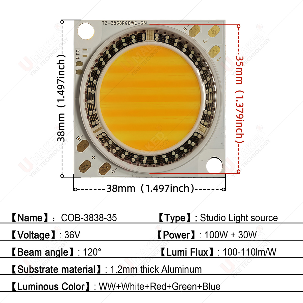 38x38mm 290W COB SMD LED Beads - Photography Lighting Options 评论和价格