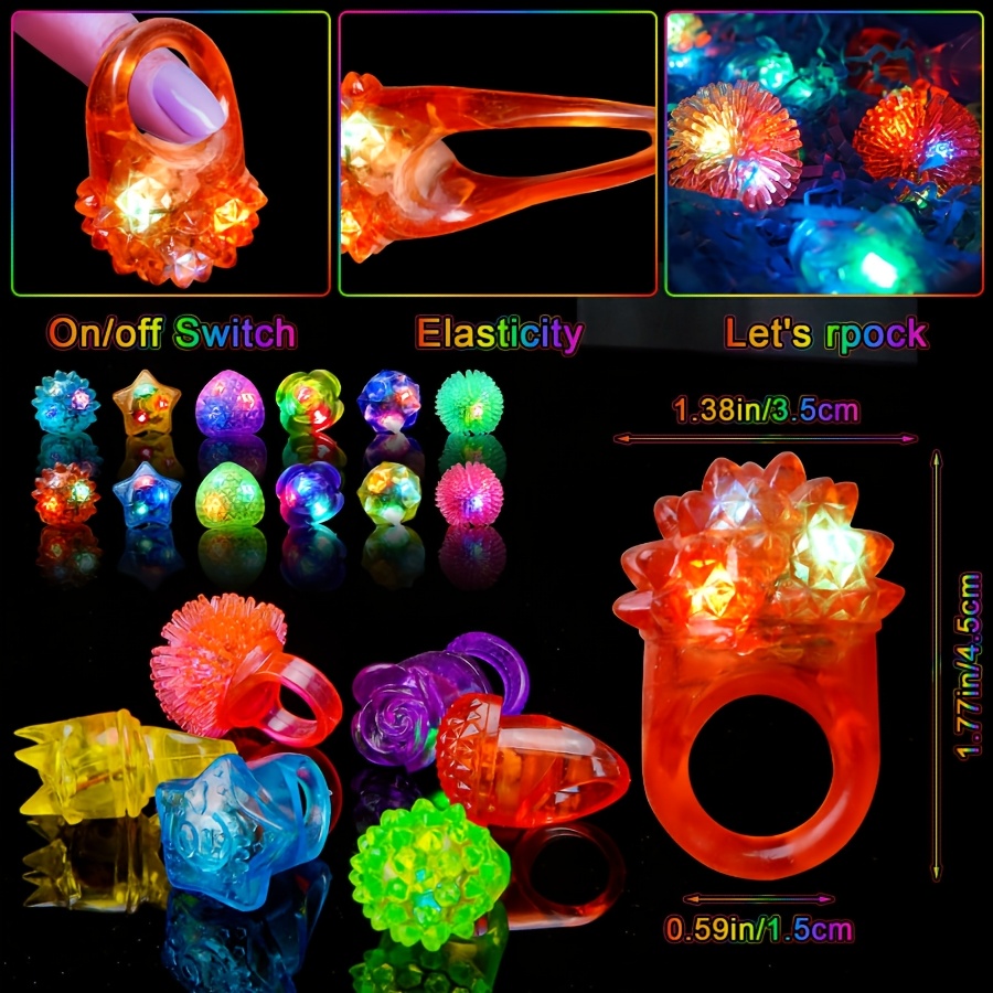 10Pcs LED Light Up Jelly Rings - Led Ring Light 18 评论和价格