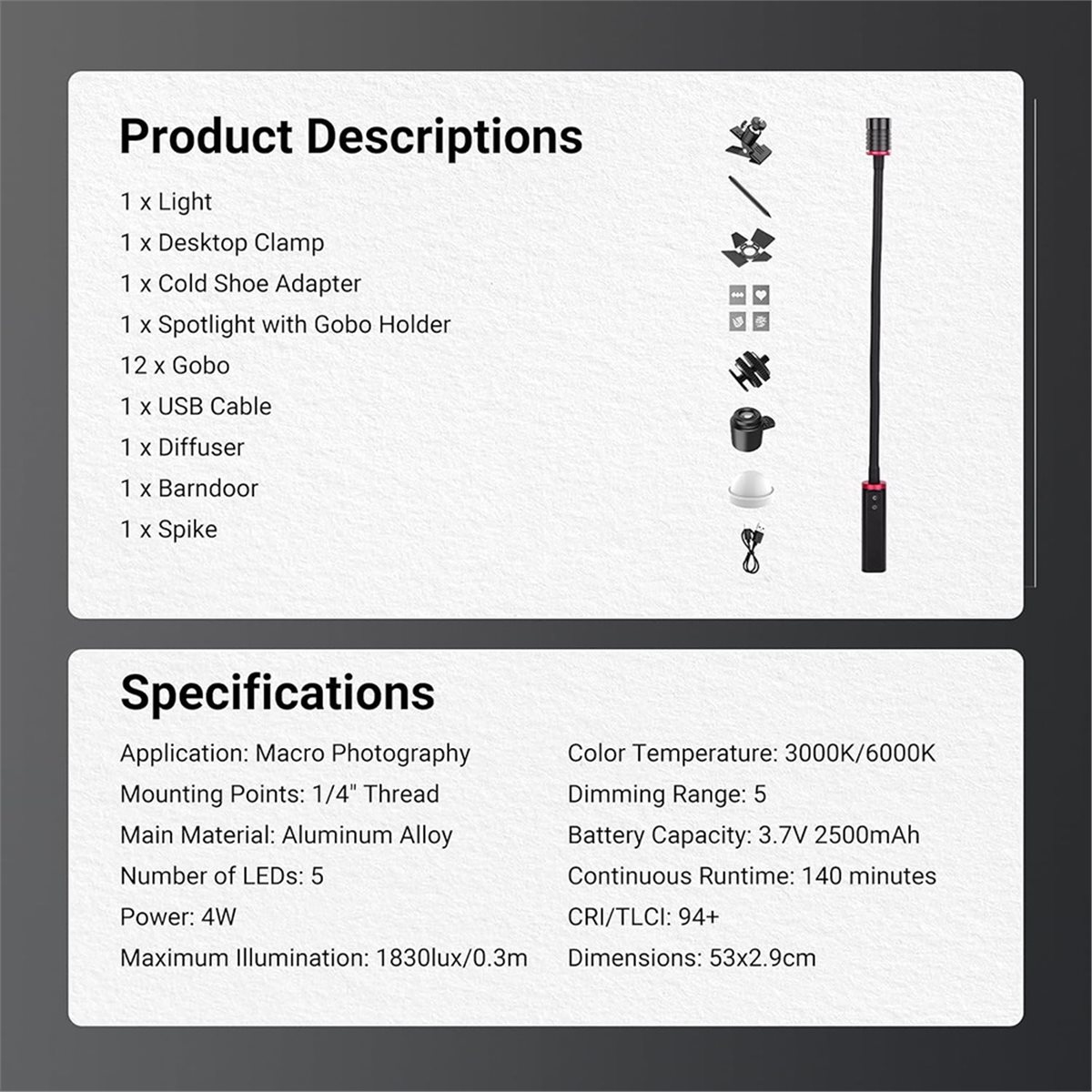 goodidea LED Light for Macro P - Photography Lighting Angles 评论和价格