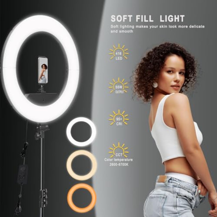 Ring Light 18 INCH Kit, 55W670 - Led Ring Light 18 评论和价格