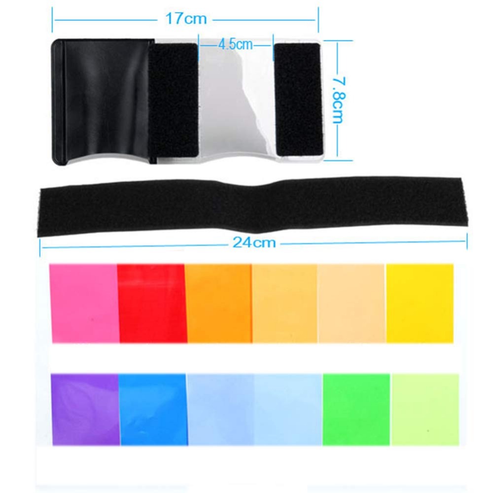 12 Colors Camera Flash Gels Li - Photography Video Lighting Kit 评论和价格