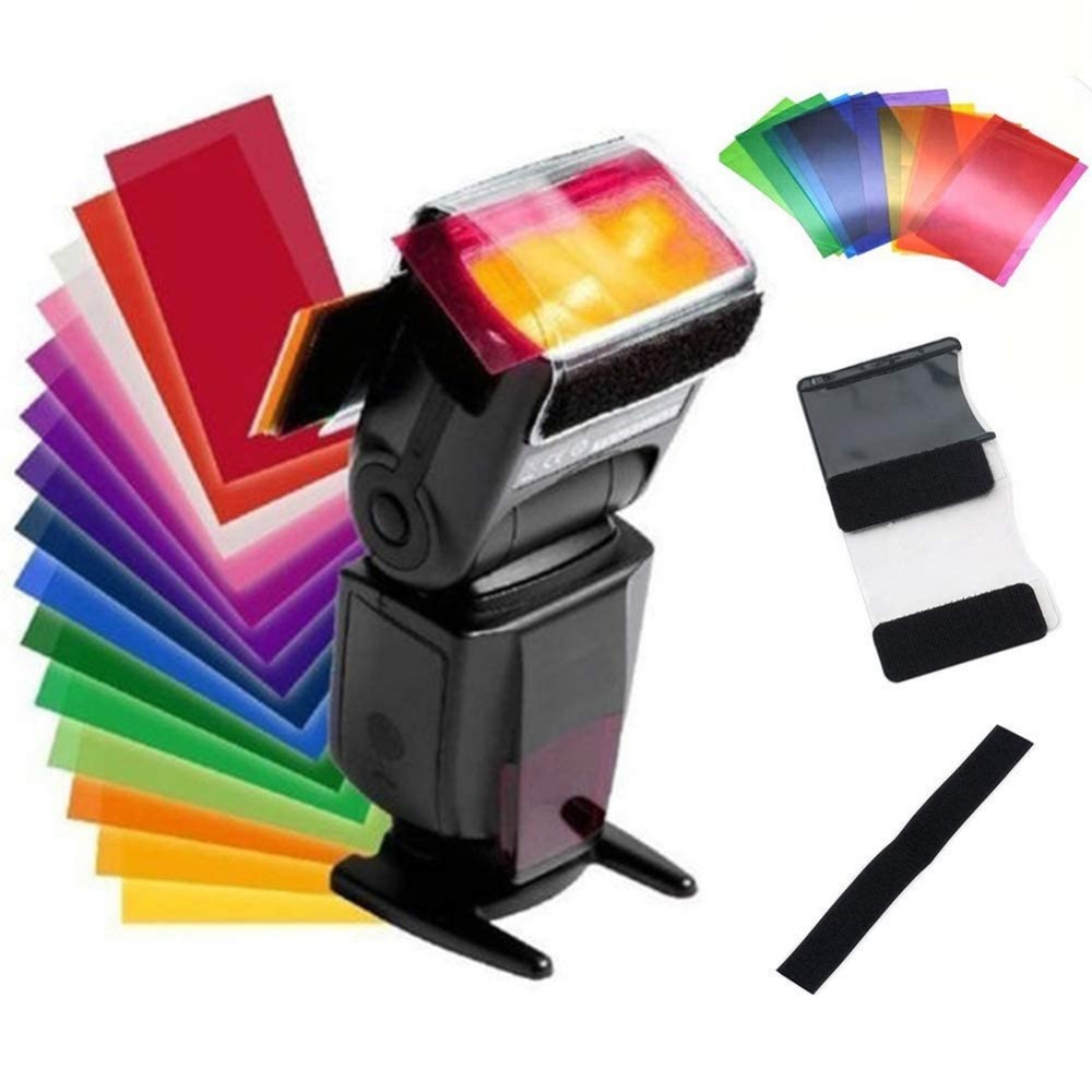 12 Colors Camera Flash Gels Li - Photography Video Lighting Kit 评论和价格
