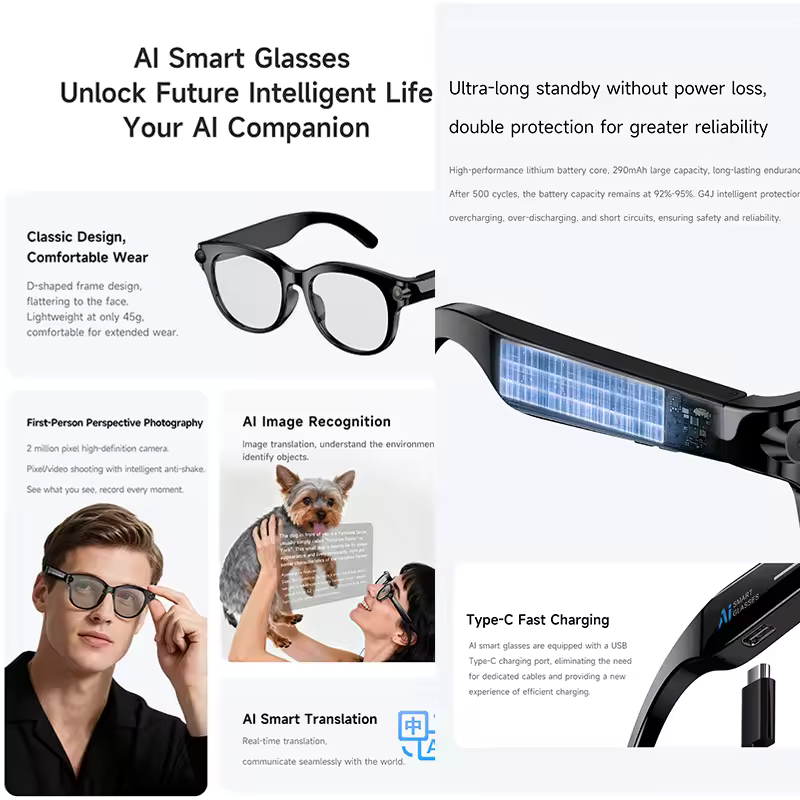 M89-S AI Smart Glasses Equippe - Macro Photography Led Lighting 评论和价格