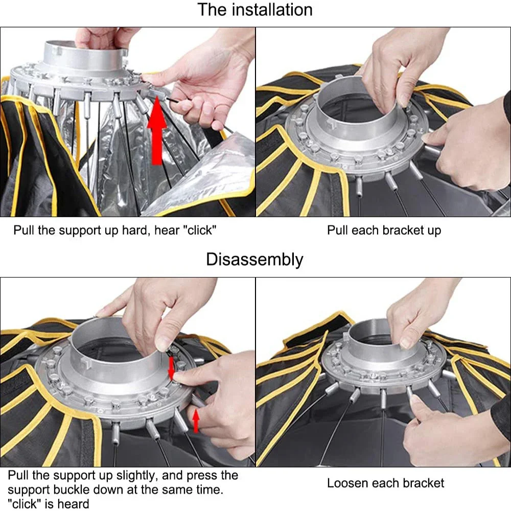 NiceFoto LED 35inch/90cm Quick - Parabolic Umbrella Deep 评论和价格